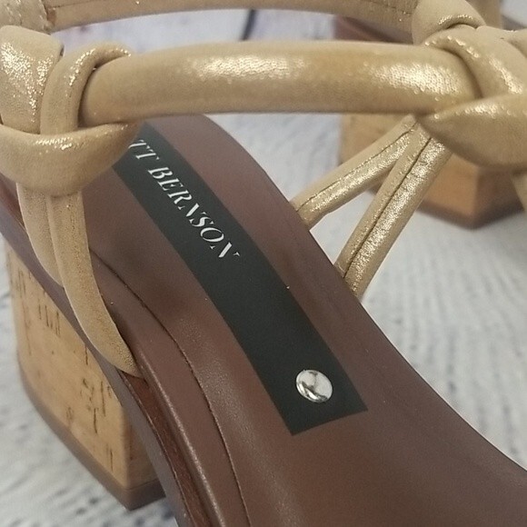 Matt Bernson gold & brown cork heel rope sandals size 8 - Picture 9 of 9